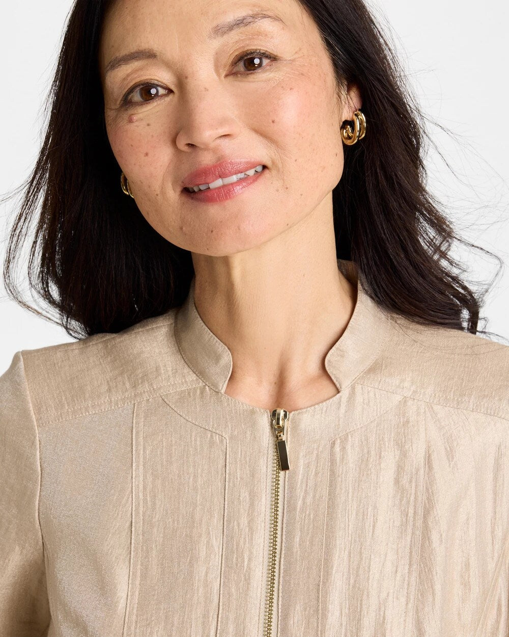 Chico's Sheen Stand Collar Jacket
