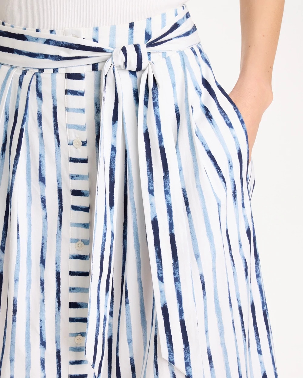 Chico's Palermo Striped Tie-Front Skirt