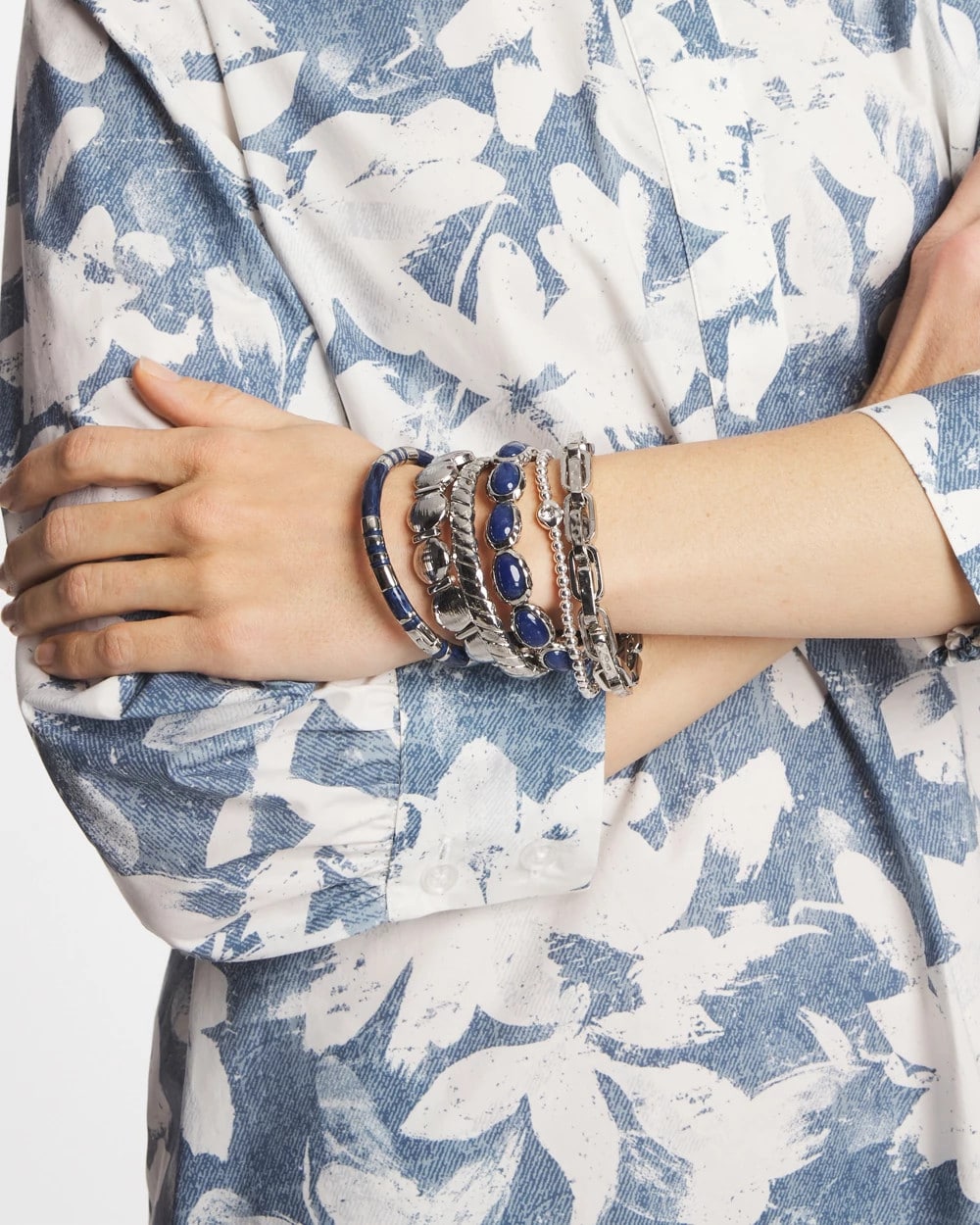 Chico's Blue Enamel Hinge Bangle