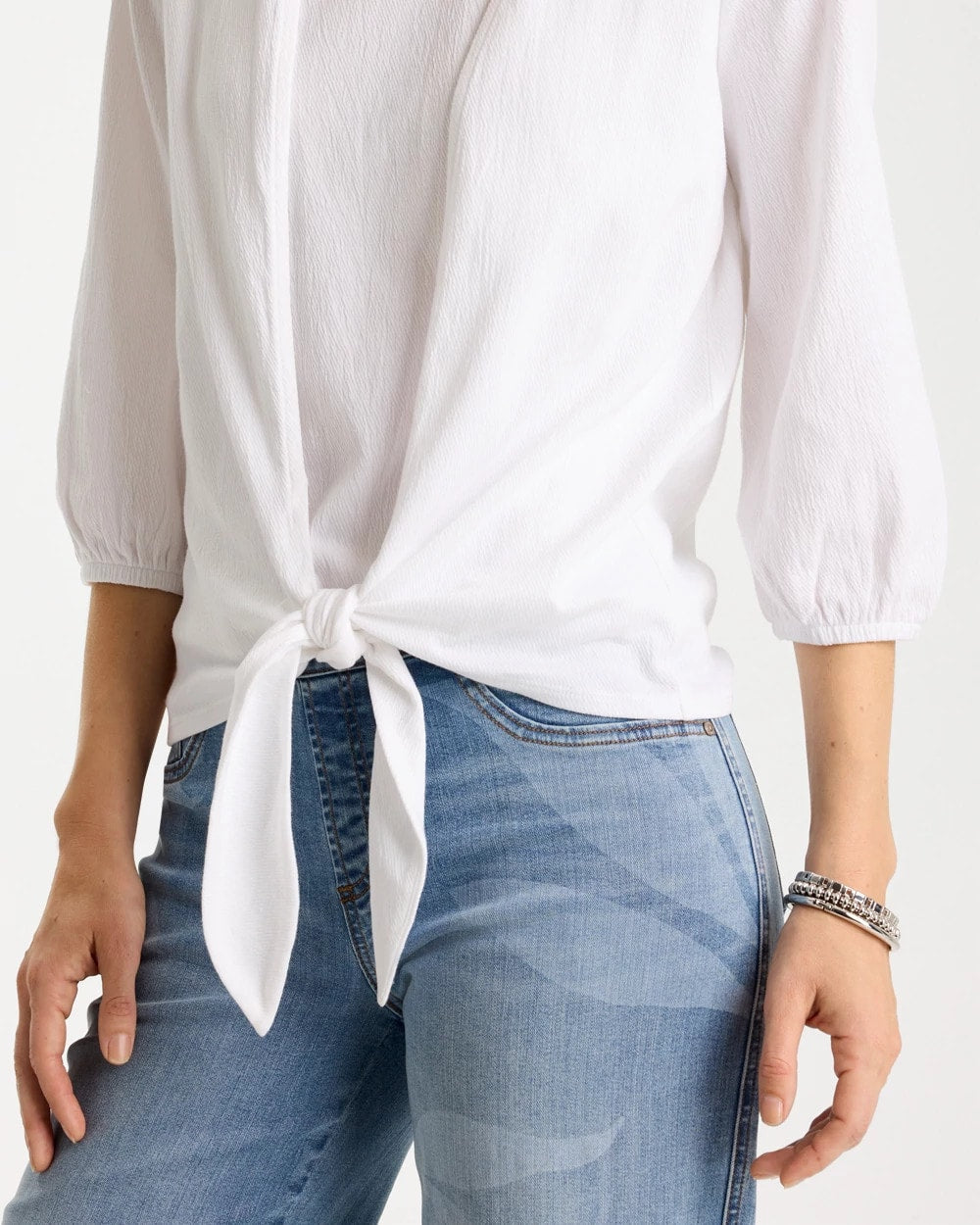 Chico's Knit Gauze Tie-Front Cardigan