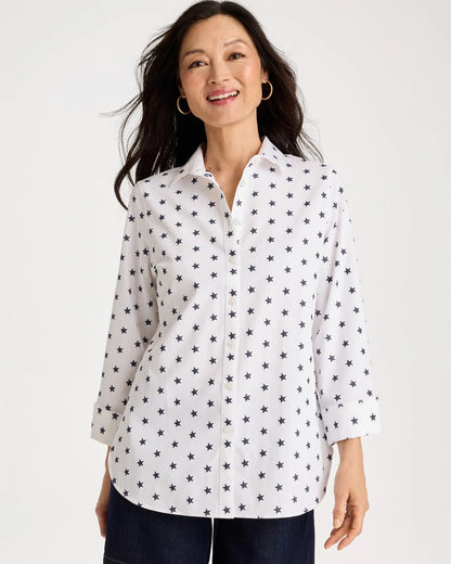 Chico's No Iron™ Stretch Jacquard Stars Shirt