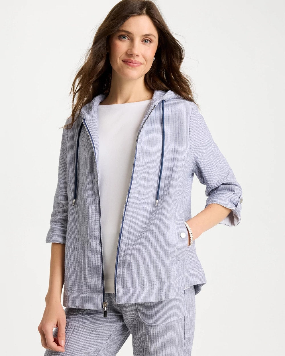 Chico's Zenergy® Striped Gauze Jacket