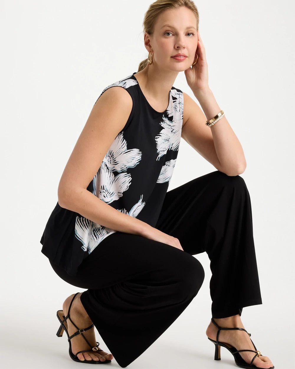 Chico's Travelers™ Knit Abstract Floral Swing Tank