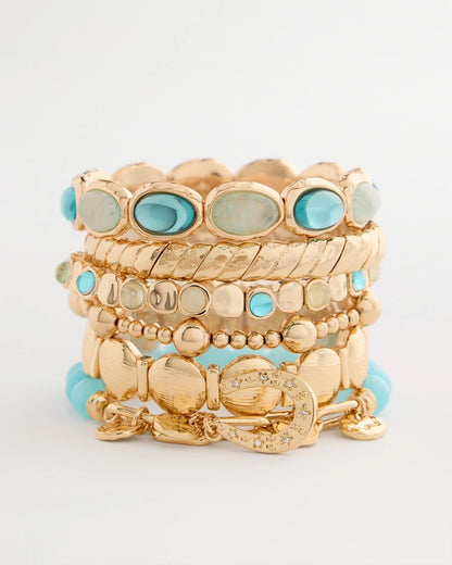 Chico's Quartz Stone Large Stretch Bracelet