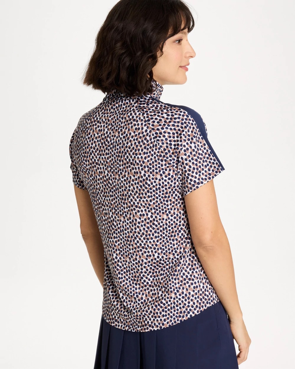 Chico's Zenergy® UPF Contrast Dot Half Zip Polo