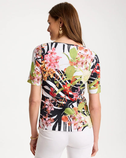 Chico's Pima Cotton Elbow-Sleeve Tee