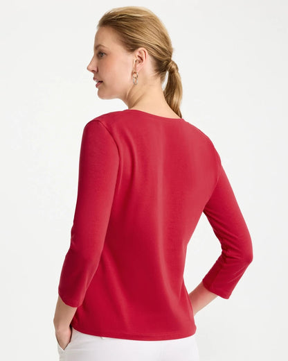 Chico's Cotton Stretch 3/4 Sleeve Tee