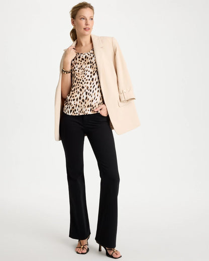 Chico's Animal Print Jersey Satin Tank Top
