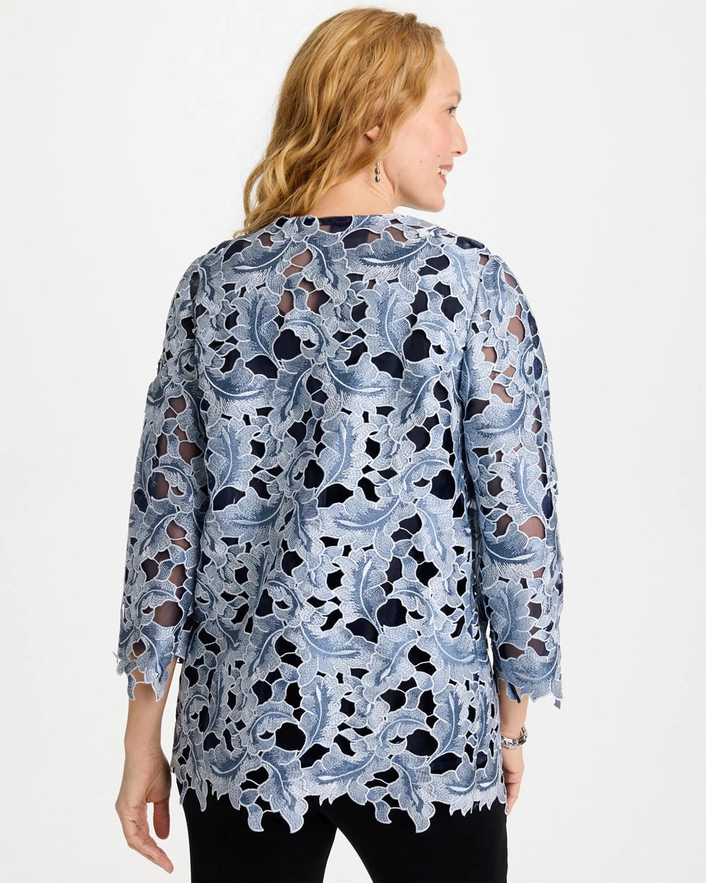 Chico's Travelers™ Collection Contrast Lined Lace Jacket
