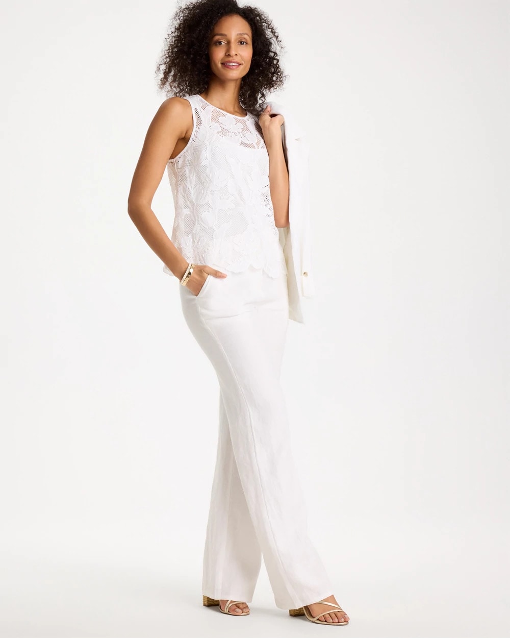 Chico's Petal Lace Applique Tank