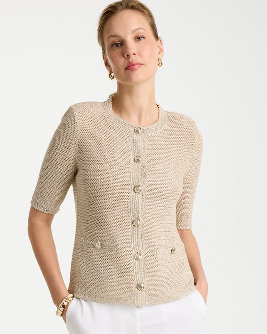 Chico's Metallic Lady Jacket Cardigan