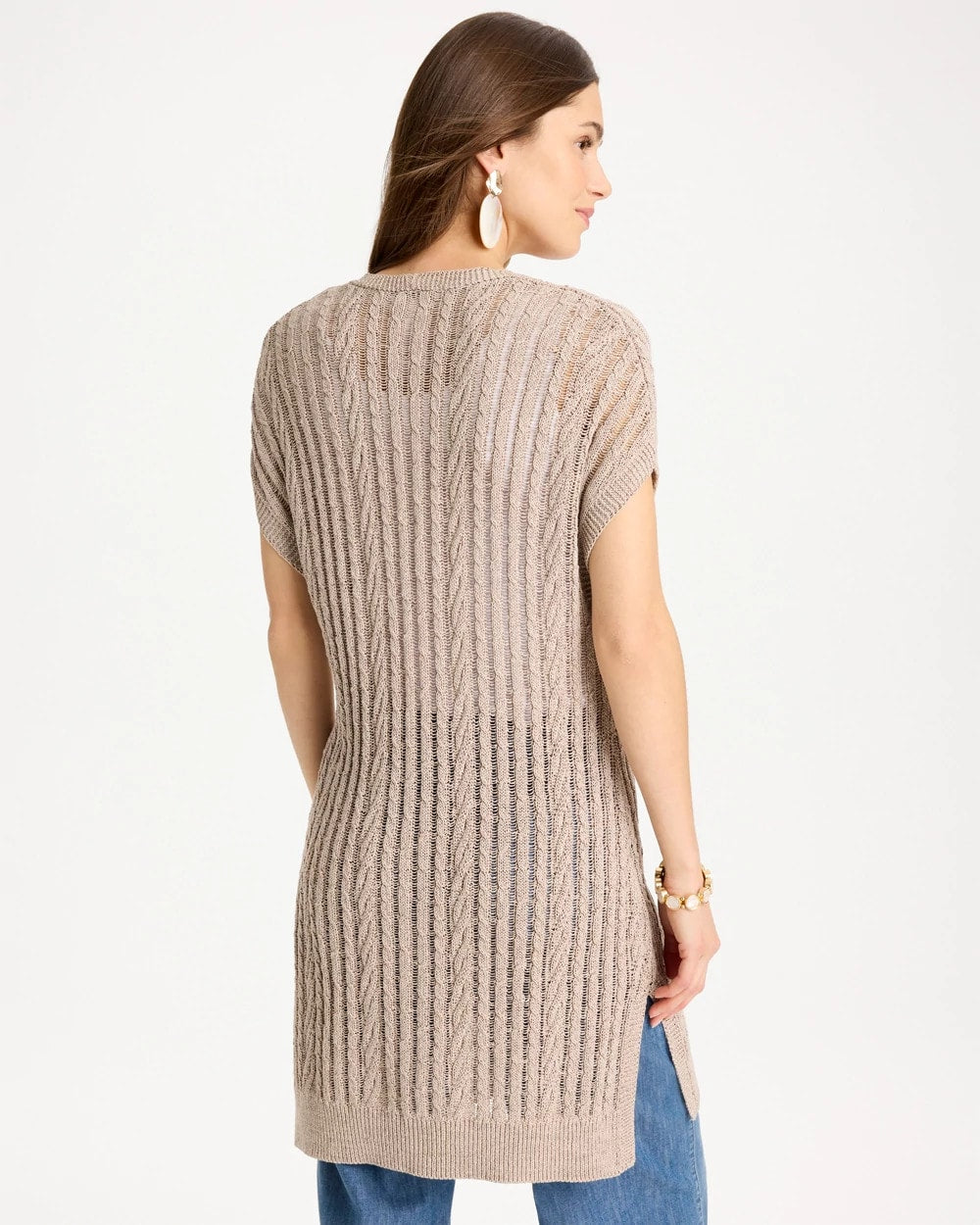 Chico's Faucet V-Neck Long Cardigan Vest