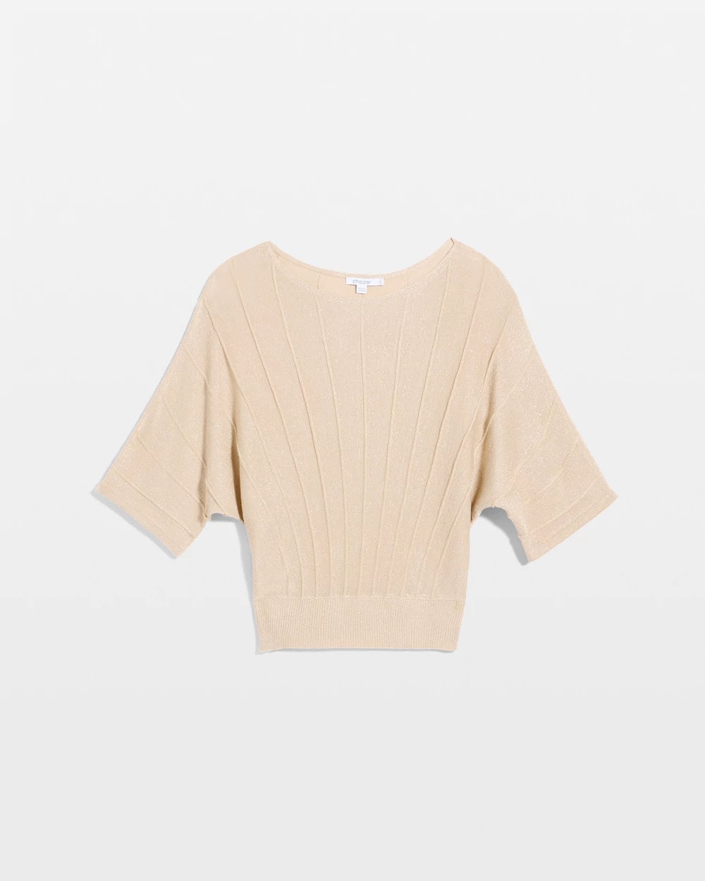 Chico's Metallic Pleated Dolman Pullover Sweater