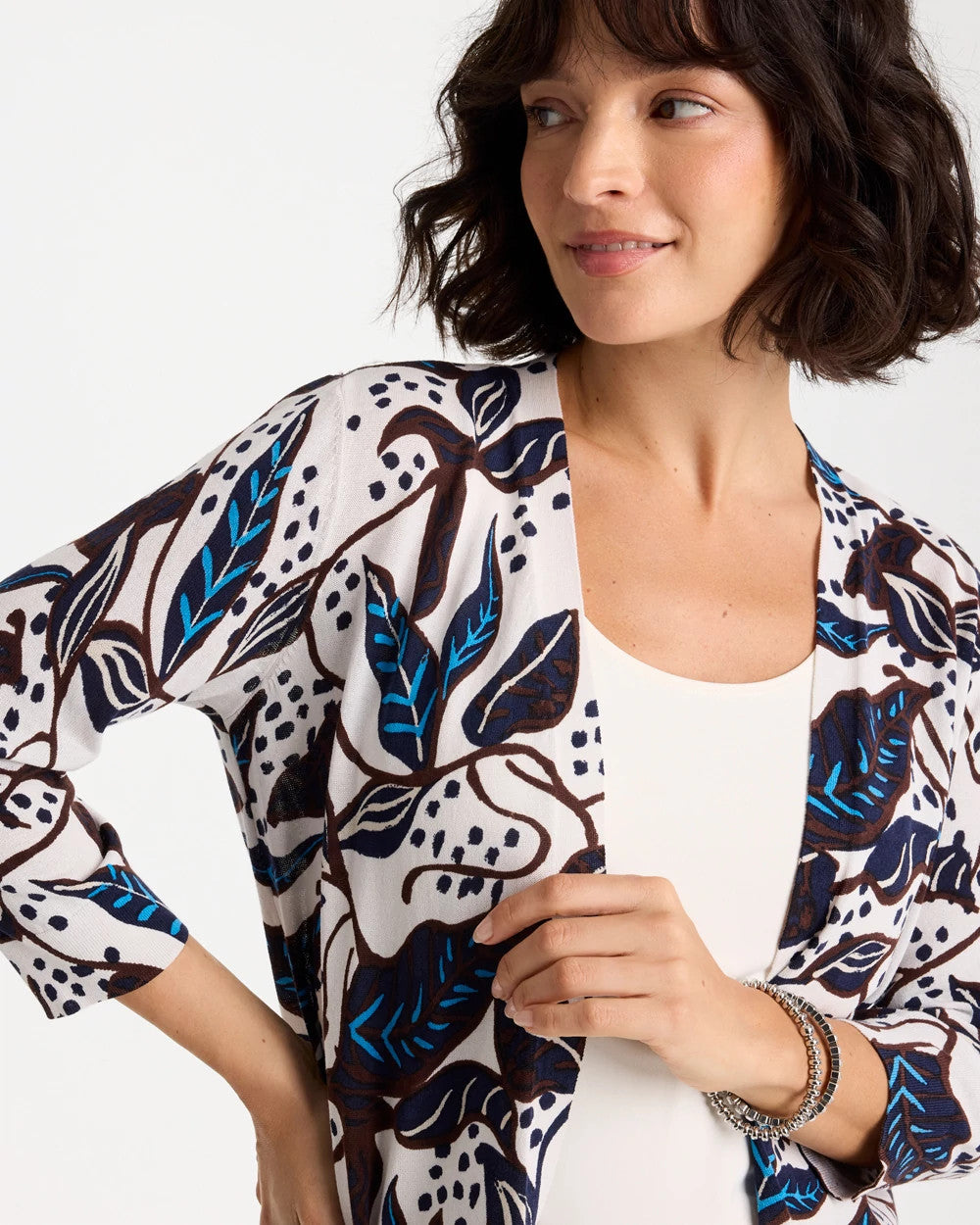 Chico's Printed Summer Romance Cardigan