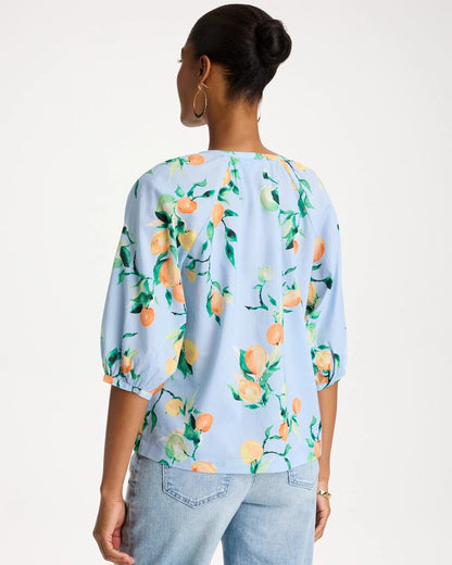 Chico's Cotton Voile Printed Blouse