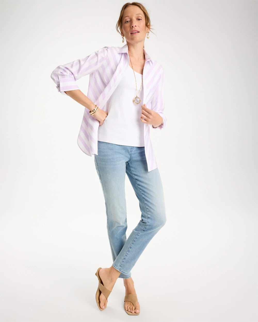 Chico's No Iron™ Stretch Striped Shirt