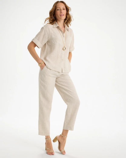 Chico's Linen Camp Collared Shirt