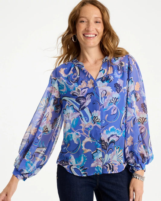Chico's Georgette Paisley Blouse