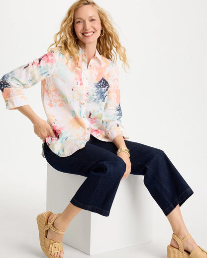 Chico's No Iron™ Linen Printed Shirt