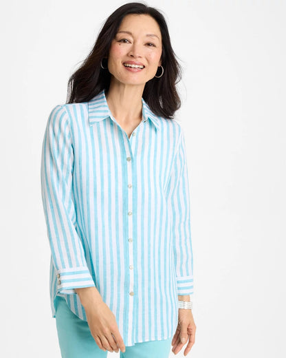 Chico's No Iron™ Linen Striped Shirt