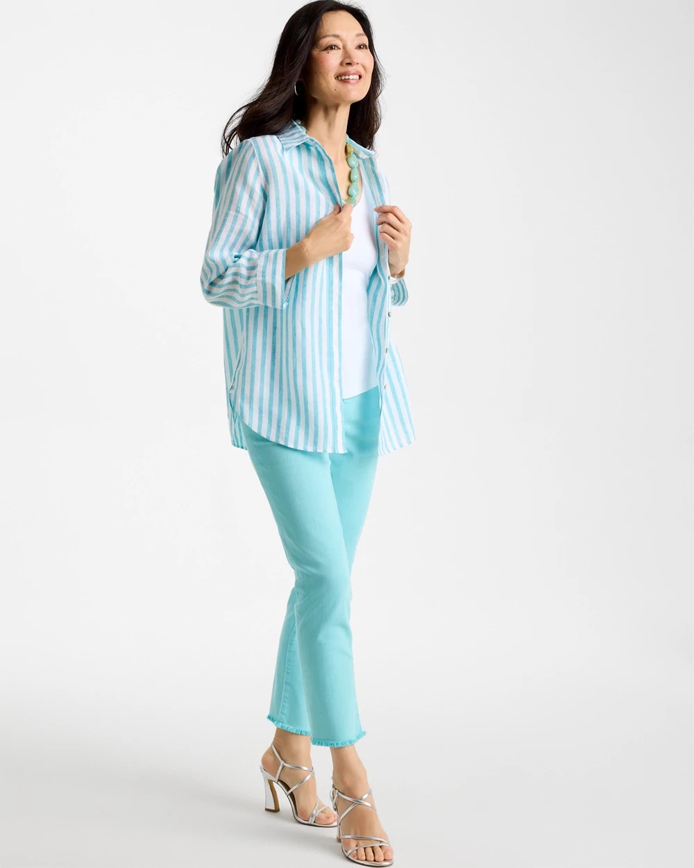 Chico's No Iron™ Linen Striped Shirt