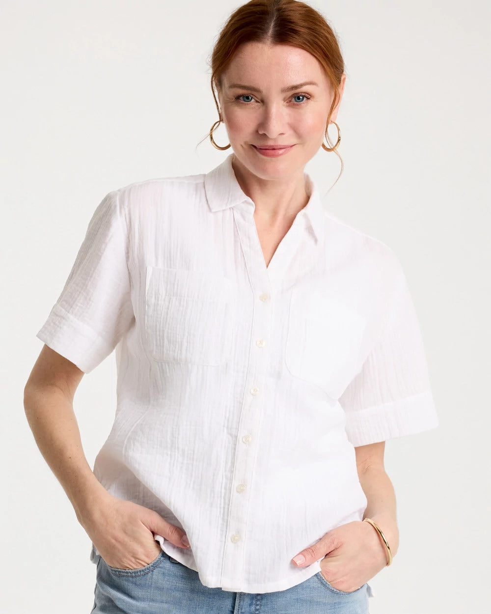 Chico's Cotton Gauze Camp Shirt