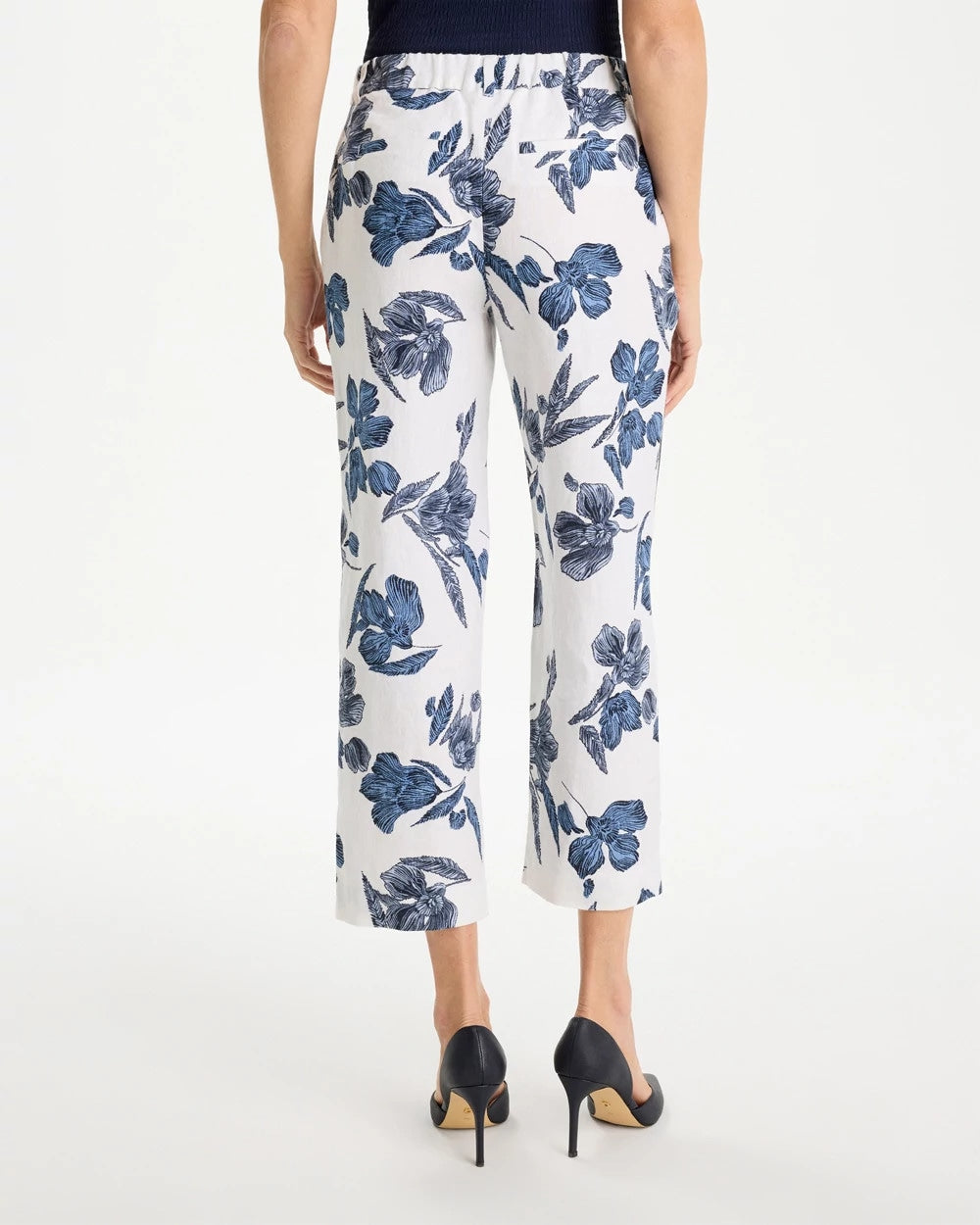 Chico's Piped Linen Fly Front Pants