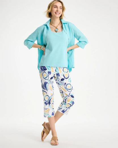 Chico's Brigitte™ Slim Handpainted Pull-On Capri