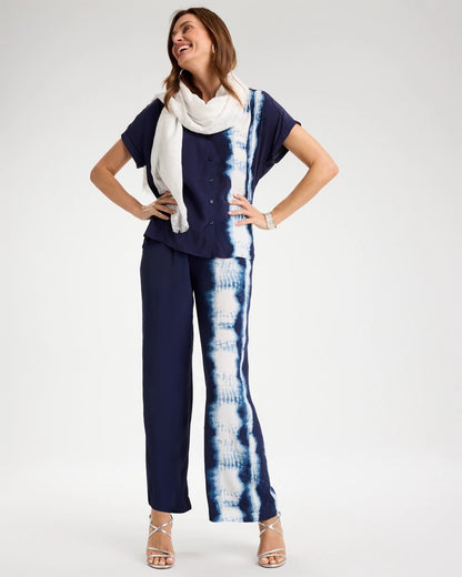 Chico's Faux Silk Tie-Dye Palazzo Pants