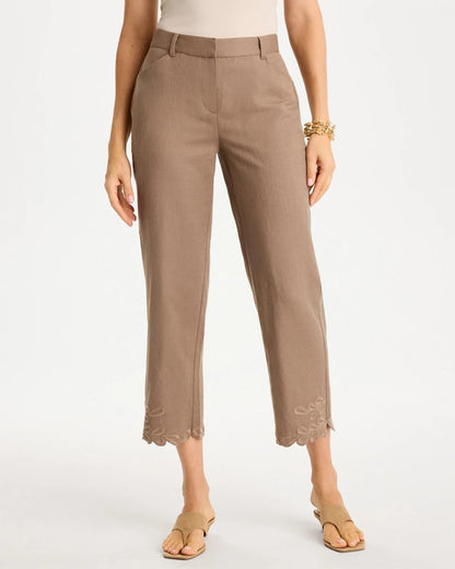Chico's Linen Fly Front Pants