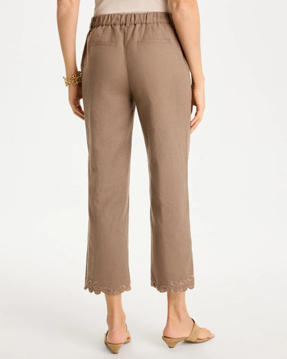 Chico's Linen Fly Front Pants