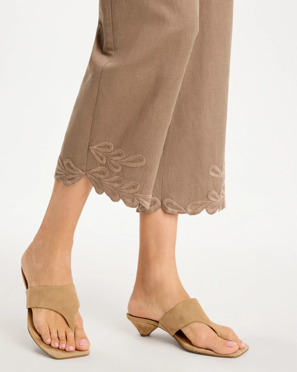 Chico's Linen Fly Front Pants