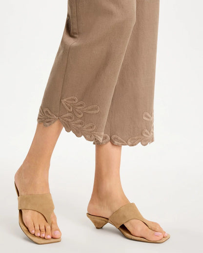 Chico's Linen Fly Front Pants
