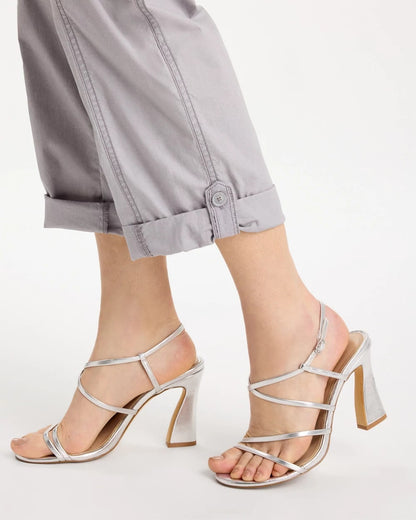 Chico's Poplin Cropped Roll Tab Pants
