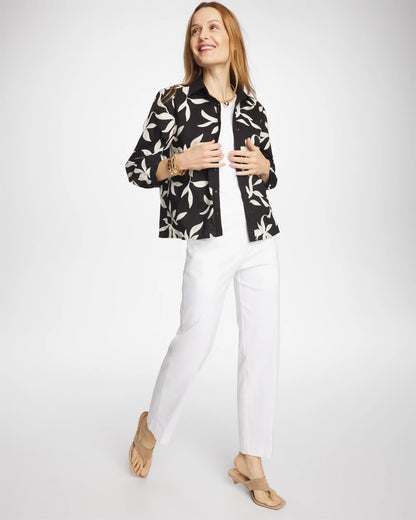 Chico's Emme Fly Front Straight Crop Pants