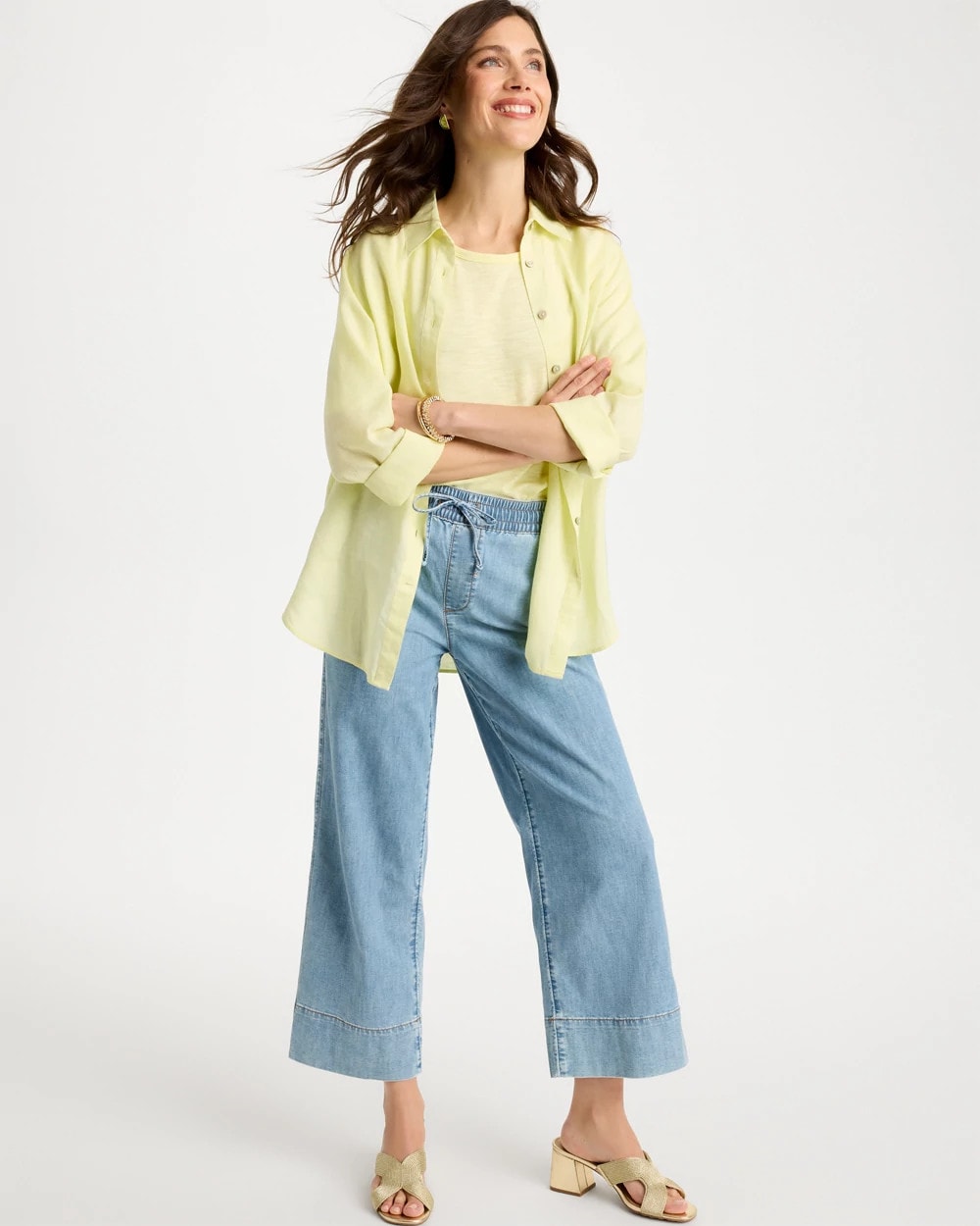 Chico's Lightweight Wide-Leg Crop Jeans