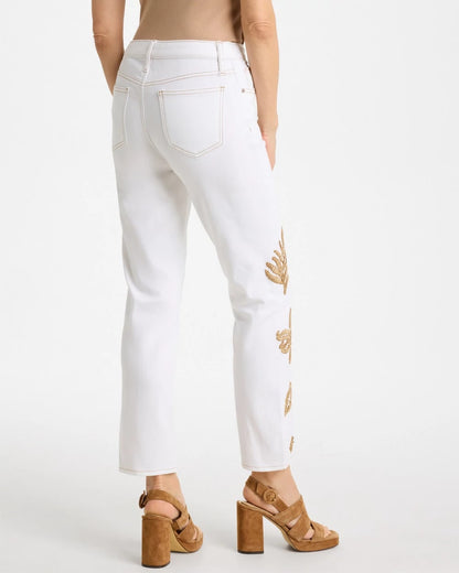 Chico's Girlfriend Slim Raffia Palm Crop Jeans