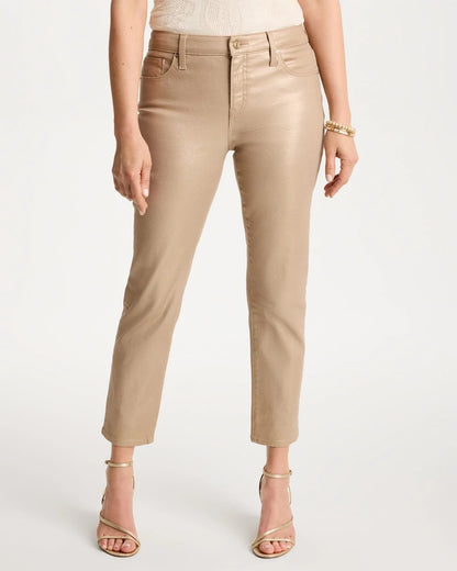 Chico's Girlfriend Slim Coated Crop Jeans