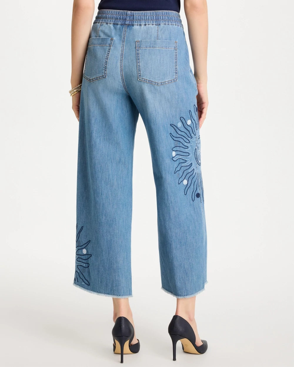 Chico's Embellished Ultra Lightweight Crop Jeans