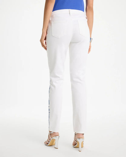 Chico's Embroidered Girlfriend Slim Ankle Jeans