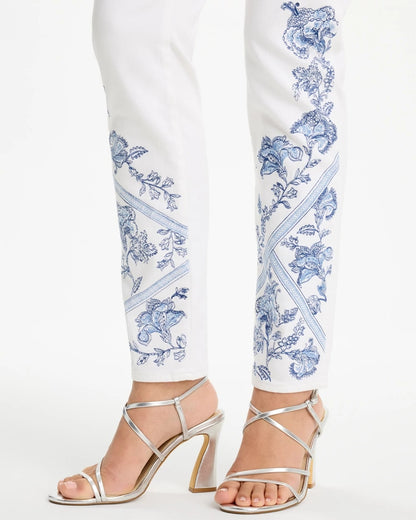Chico's Embroidered Girlfriend Slim Ankle Jeans