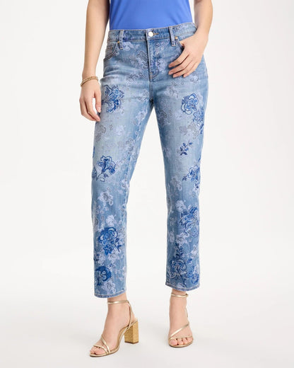 Chico's Embellished Girlfriend Crop Jean