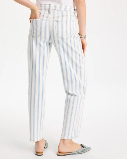 Chico's Striped Relaxed Boyfriend Jean