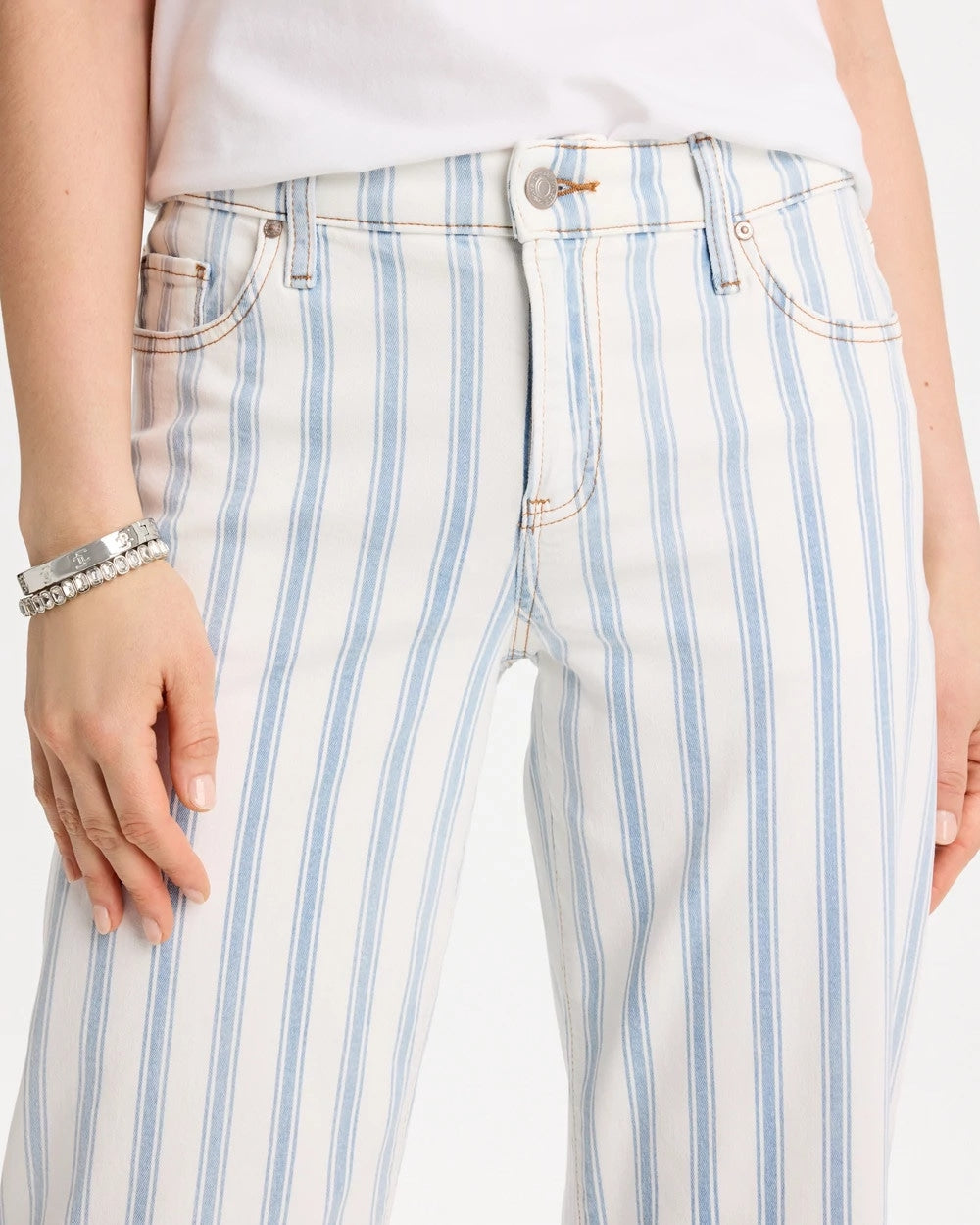 Chico's Striped Relaxed Boyfriend Jean
