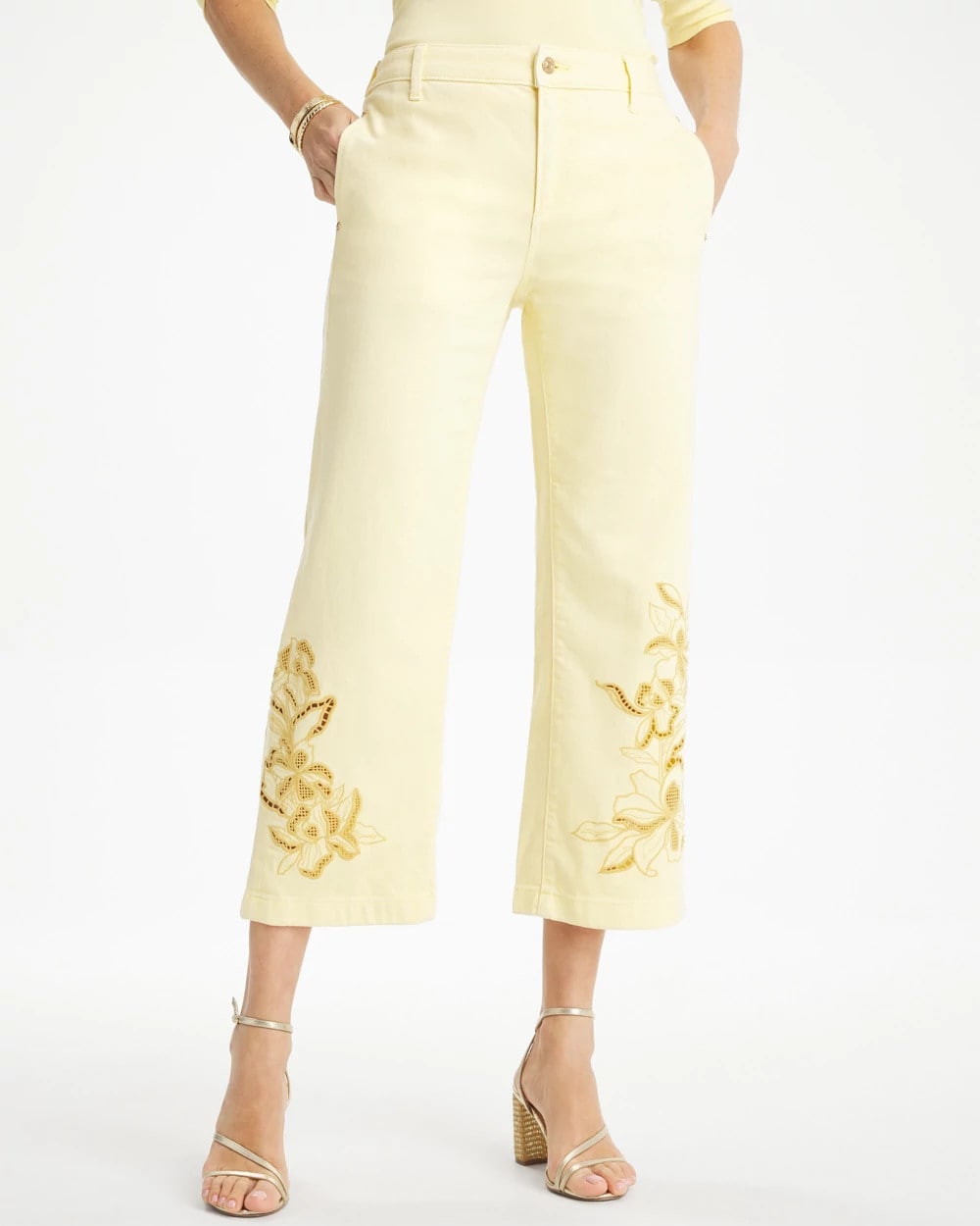 Chico's Trouser Cutwork Crop Jeans