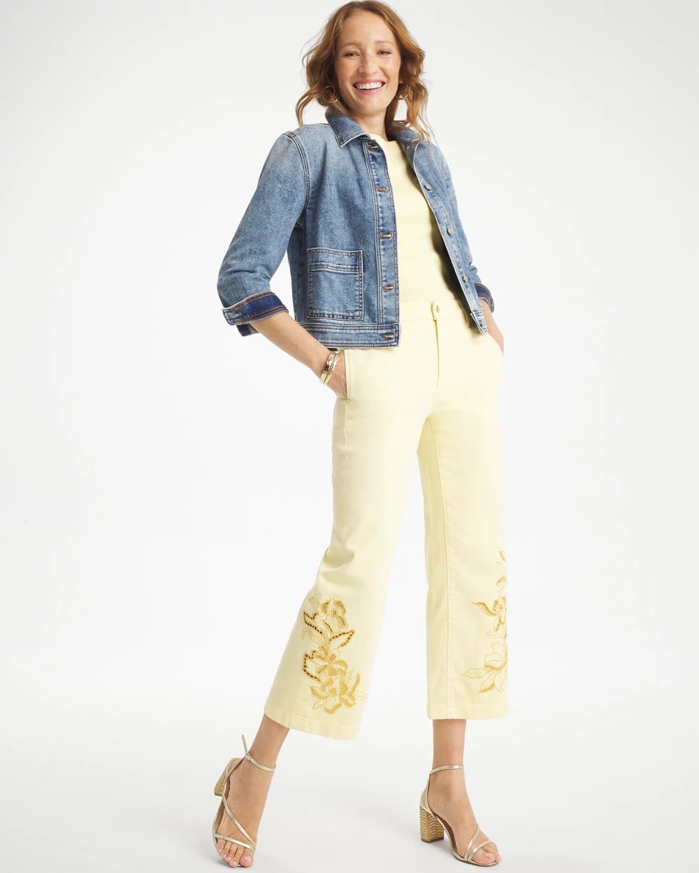 Chico's Trouser Cutwork Crop Jeans