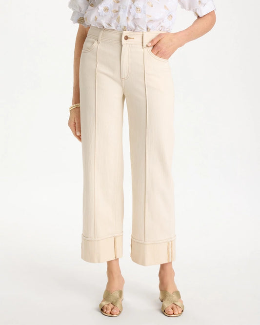Chico's Pintuck Cuffed Cropped Jeans