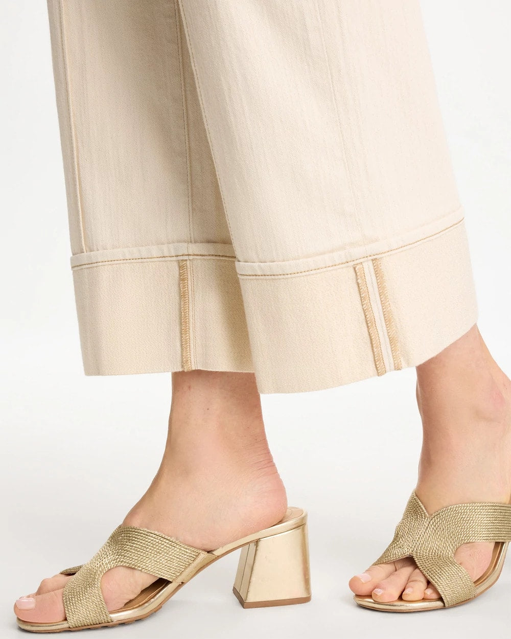 Chico's Pintuck Cuffed Cropped Jeans