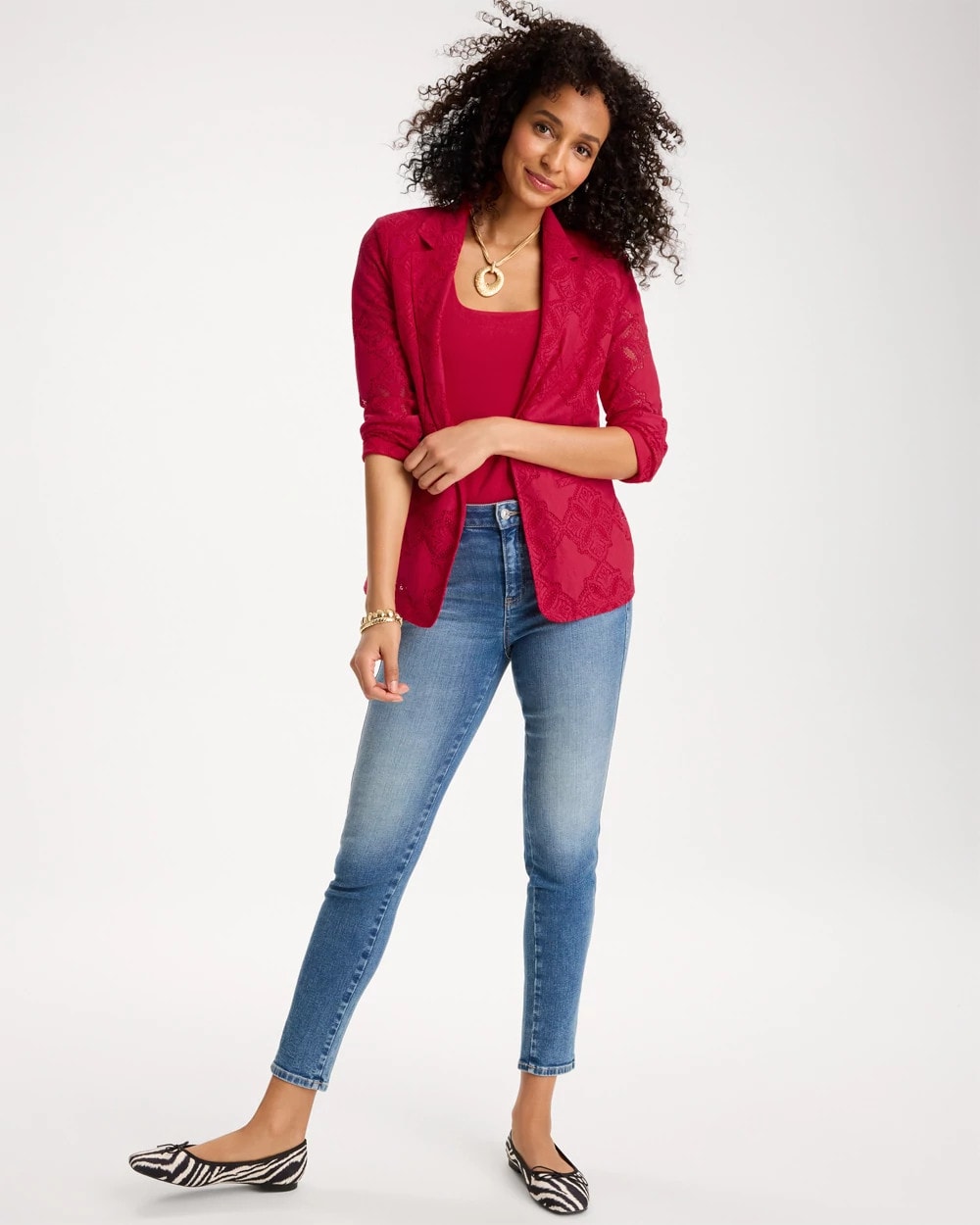 Chico's Lace Cutwork Blazer