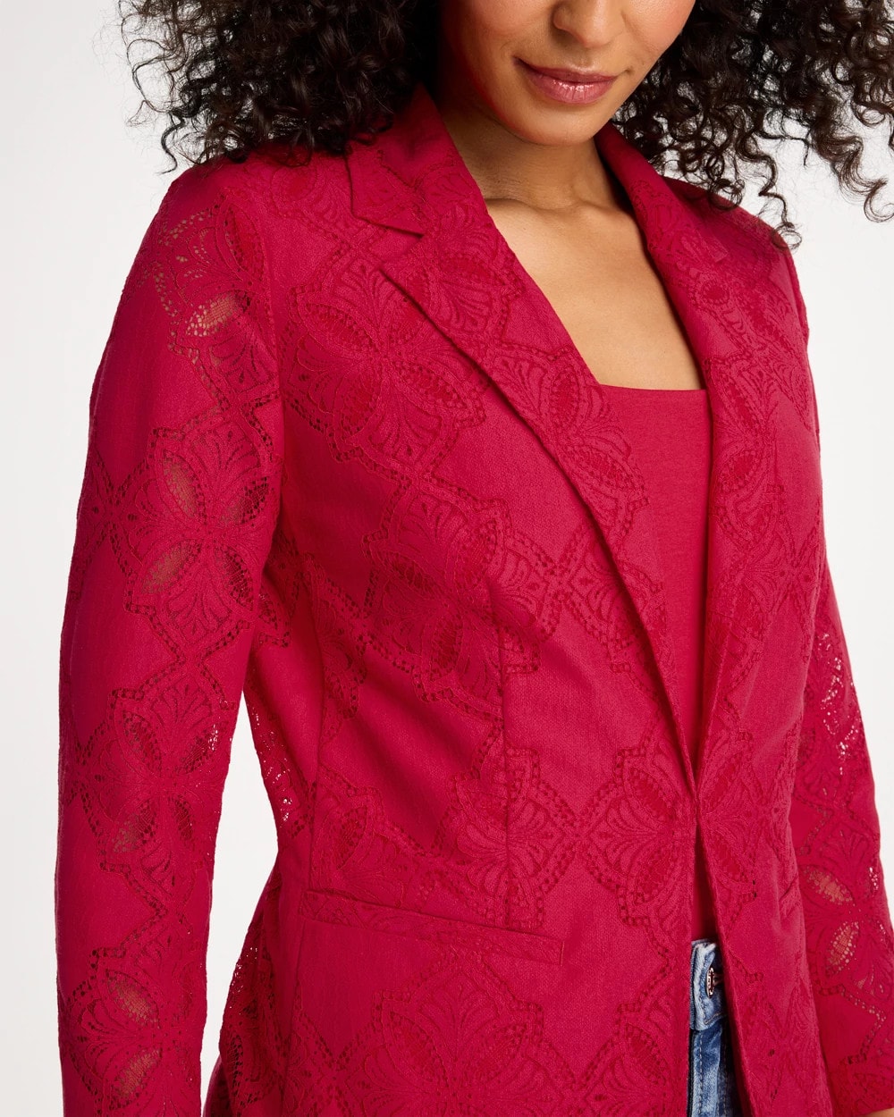 Chico's Lace Cutwork Blazer